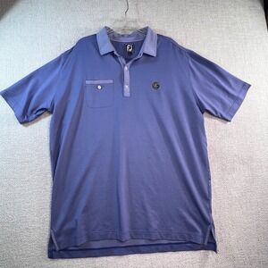 FootJoy FJ Athletic Fit Golf Polo Shirt Men's 2XL Blue Stretch Pocket